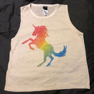 🧚🏽‍♀️3/$15 Rainbow Unicorn Muscle Tank Top
